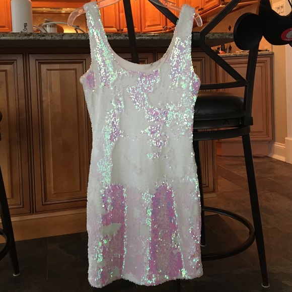 White sequin dress