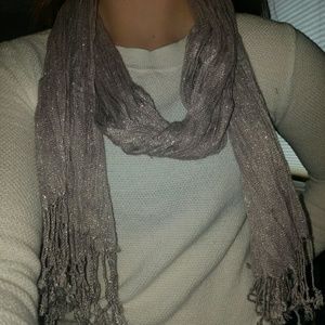 Beautiful gray scarf with cute fringes