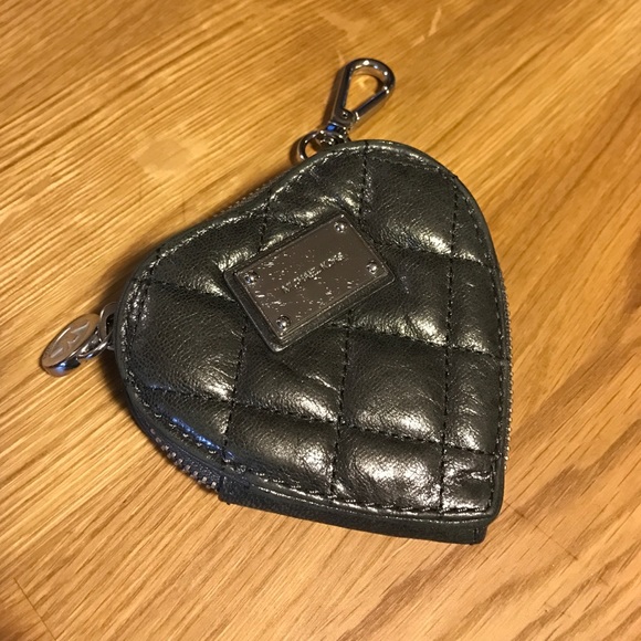 Michael Kors silver heart quilted join purse