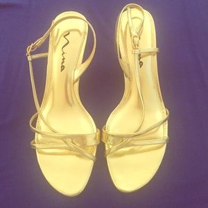 Gold Nina Strappy Heels