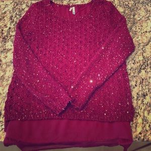 Maurice's sweater with sheer undershirt.