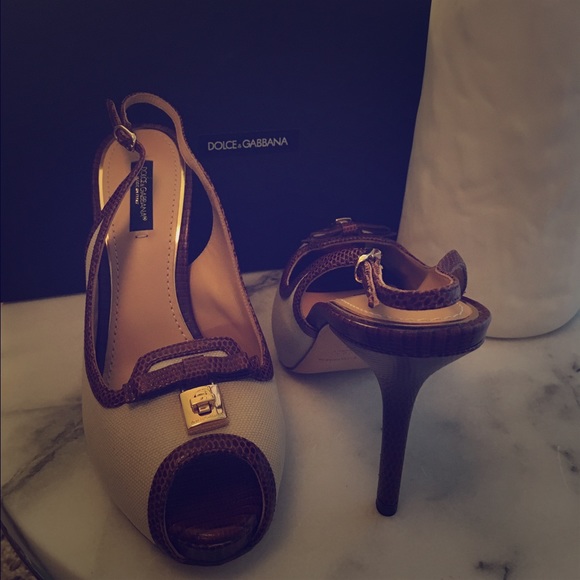 Dolce & Gabbana Slingback Peeptoe Pumps