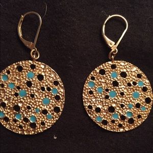 Gold and turquoise earrings