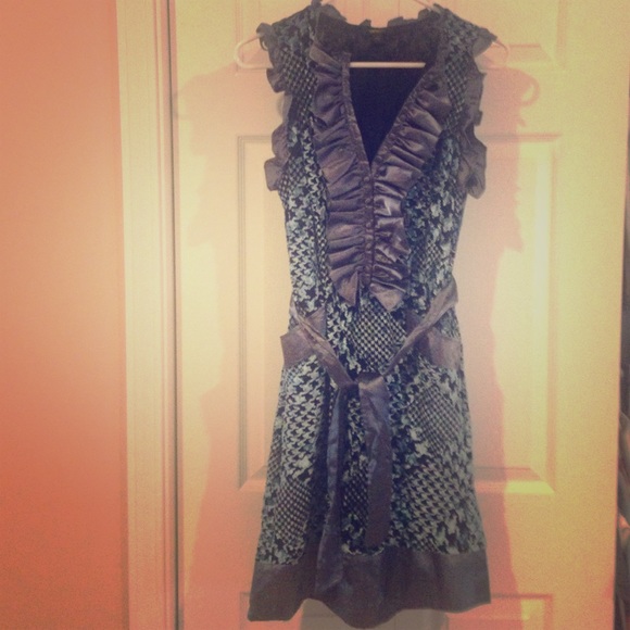 Blue and black dress
