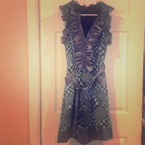 Blue and black dress