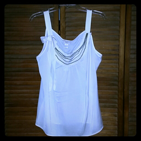 NWT LOFT cami/shell w decorative beading  sz.L