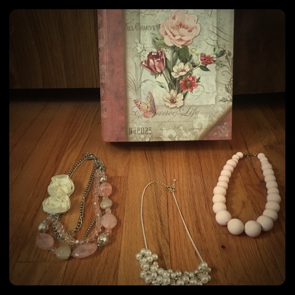 Three statement necklaces