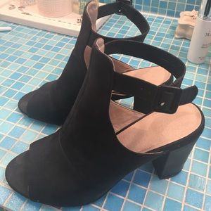 Seychelles black open toe bootie sandal 8.5
