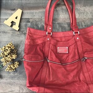Marc by Marc Jacobs red pink leather tote