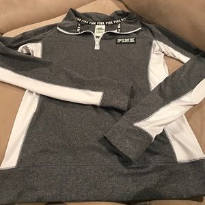XS grey & white Pink 3/4 zip up