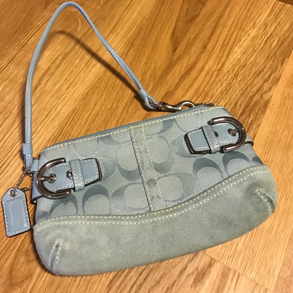 Baby blue Coach clutch