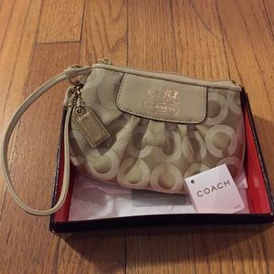 Coach khaki wristlet