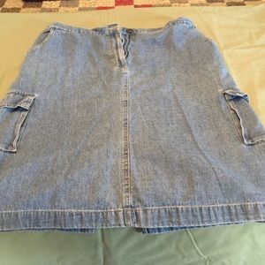 Knee length jean skirt
