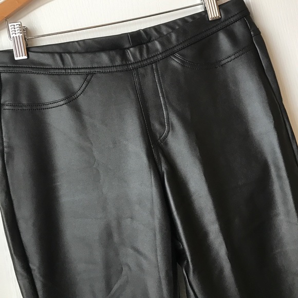 HUE: leather look jegging. EUC