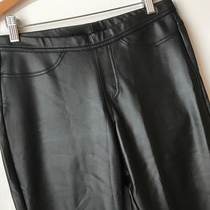 HUE: leather look jegging. EUC