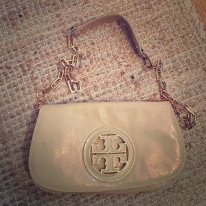 Tory Burch Logo Leather Clutch