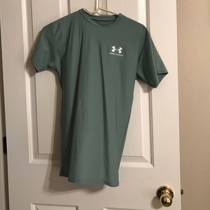 Gray underarmour compression top
