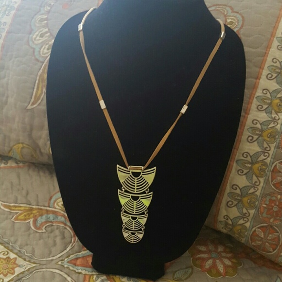 Lucky Brand Tribal Suede Leather Necklace