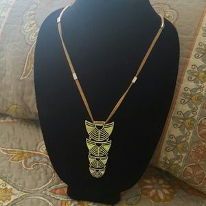 Lucky Brand Tribal Suede Leather Necklace