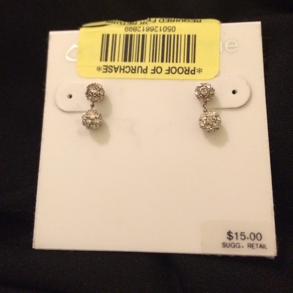 Silver and crystal surgical steel drop earrings