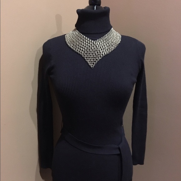 Brown Belted Turtleneck - Picture 2 of 4