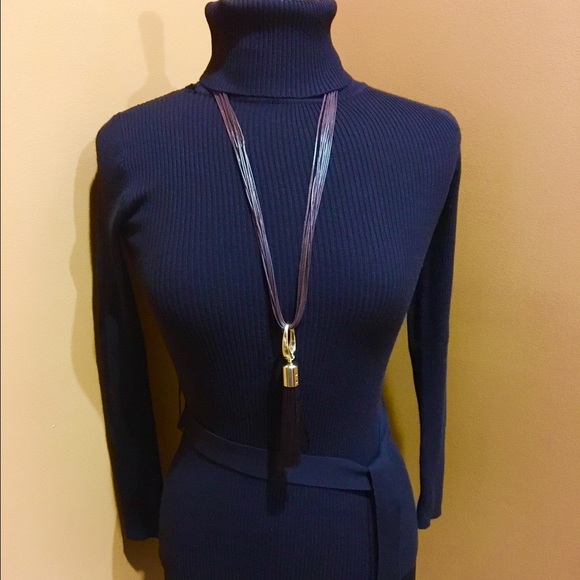 Brown Belted Turtleneck - Picture 3 of 4
