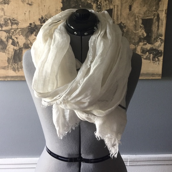 Michael Stars white linen scarf