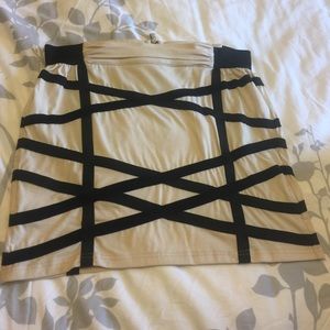 ArdenB bandage mini skirt in black and white