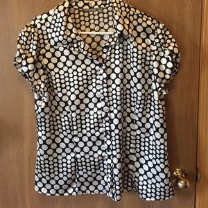 Apartment nine ladies polka dot blouse w/tie belt