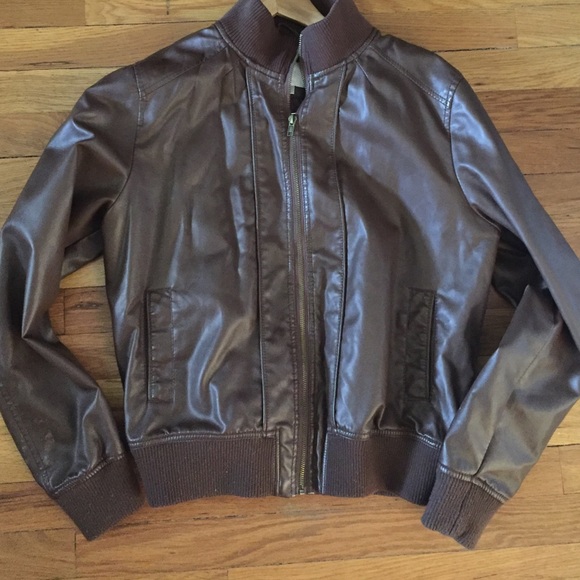 Brown, leather jacket