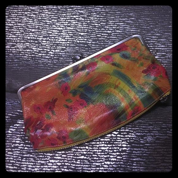 Leather floral Hobo wallet