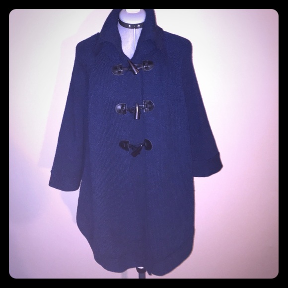 NEW Navy blue sweater pancho w/ tags
