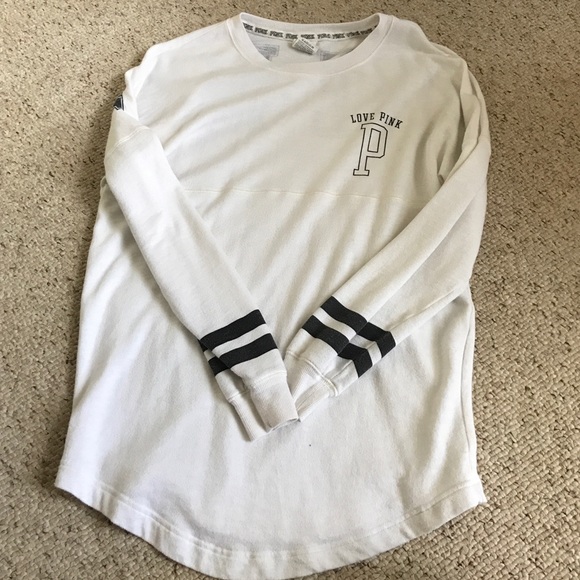 PINK victoria secret white pullover/crewneck
