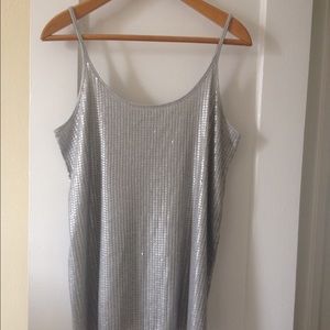 Silver sequined Vince tank top, L