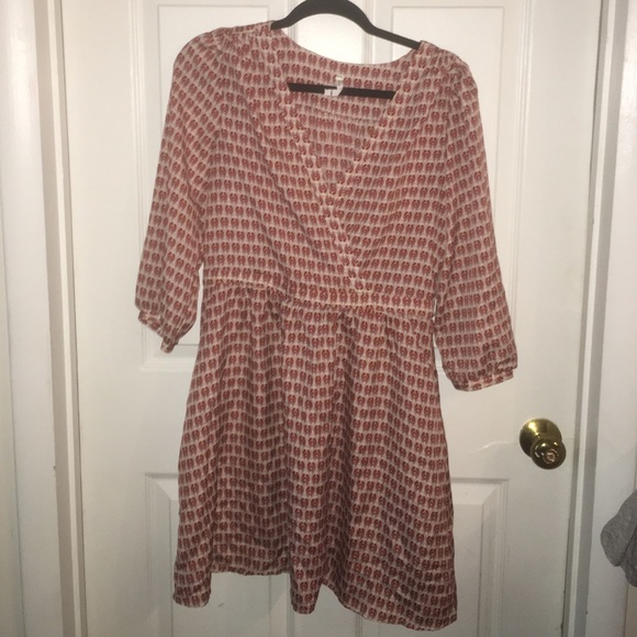 LONG SLEEVE PRINTED WRAP FRONT DRESS - Picture 2 of 3