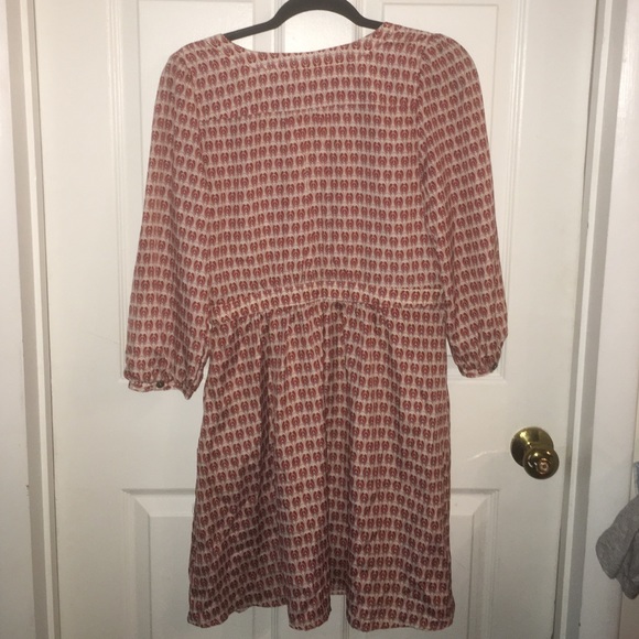 LONG SLEEVE PRINTED WRAP FRONT DRESS - Picture 3 of 3