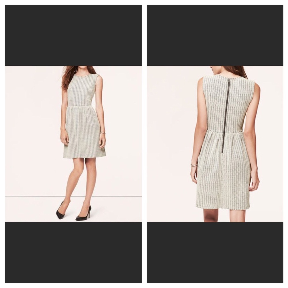 Loft black and white patterned dress size 00P