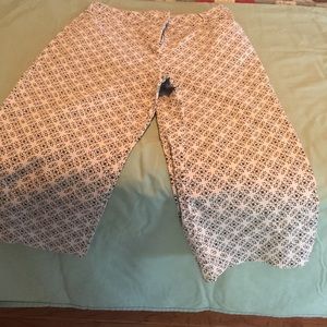 Beige and black capris