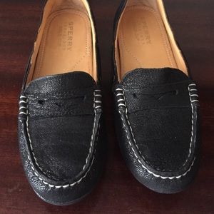 Gold & Black Sperrys