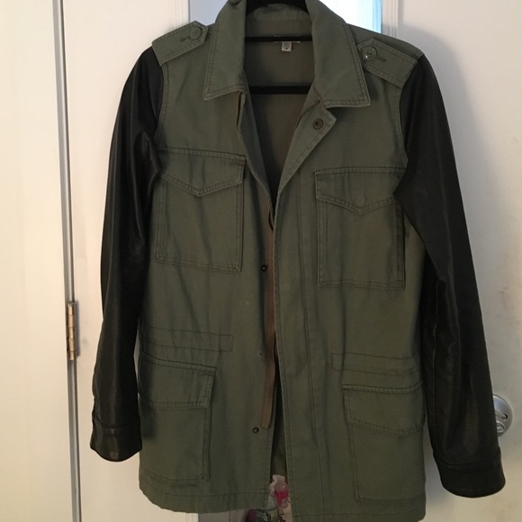Military Jacket- Leather & Cotton