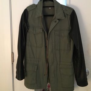Military Jacket- Leather & Cotton