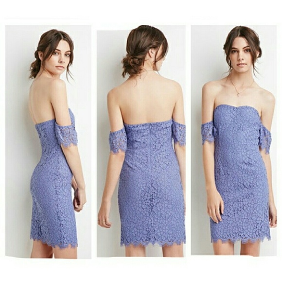Forever 21 Off-Shoulder Eyelash Lace Dress