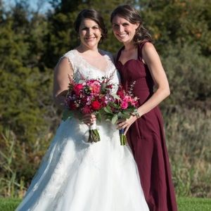 Bill Levkoff 485, Bridesmaid Dress (Wine color)