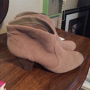 Tan suede booties