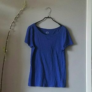 J.Crew Blue Vintage Cotton Capsleeve Tee