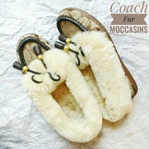 Coach❤Sheepskin Moccasin Slippers
