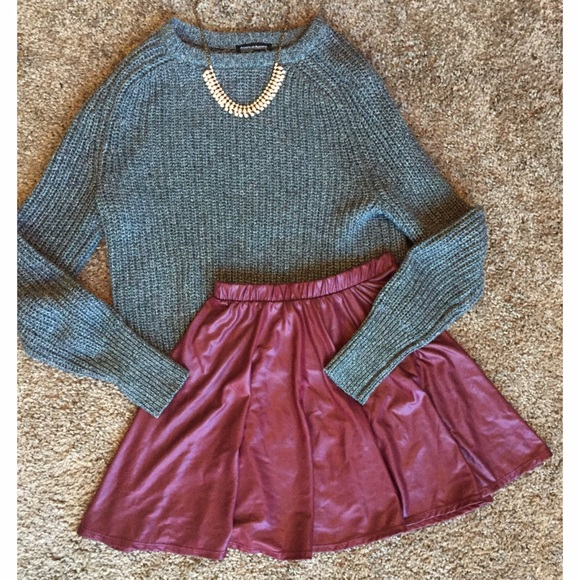 Forever 21 faux leather skater skirt