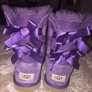 Purple UGG Bailey Bow Boots