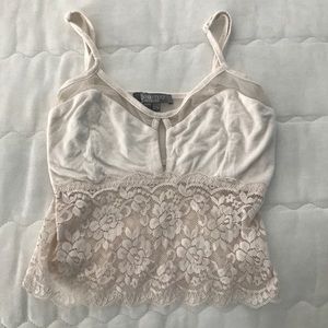 Cream bralette crop tank