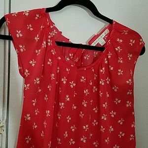 LC Lauren Conrad red bow blouse